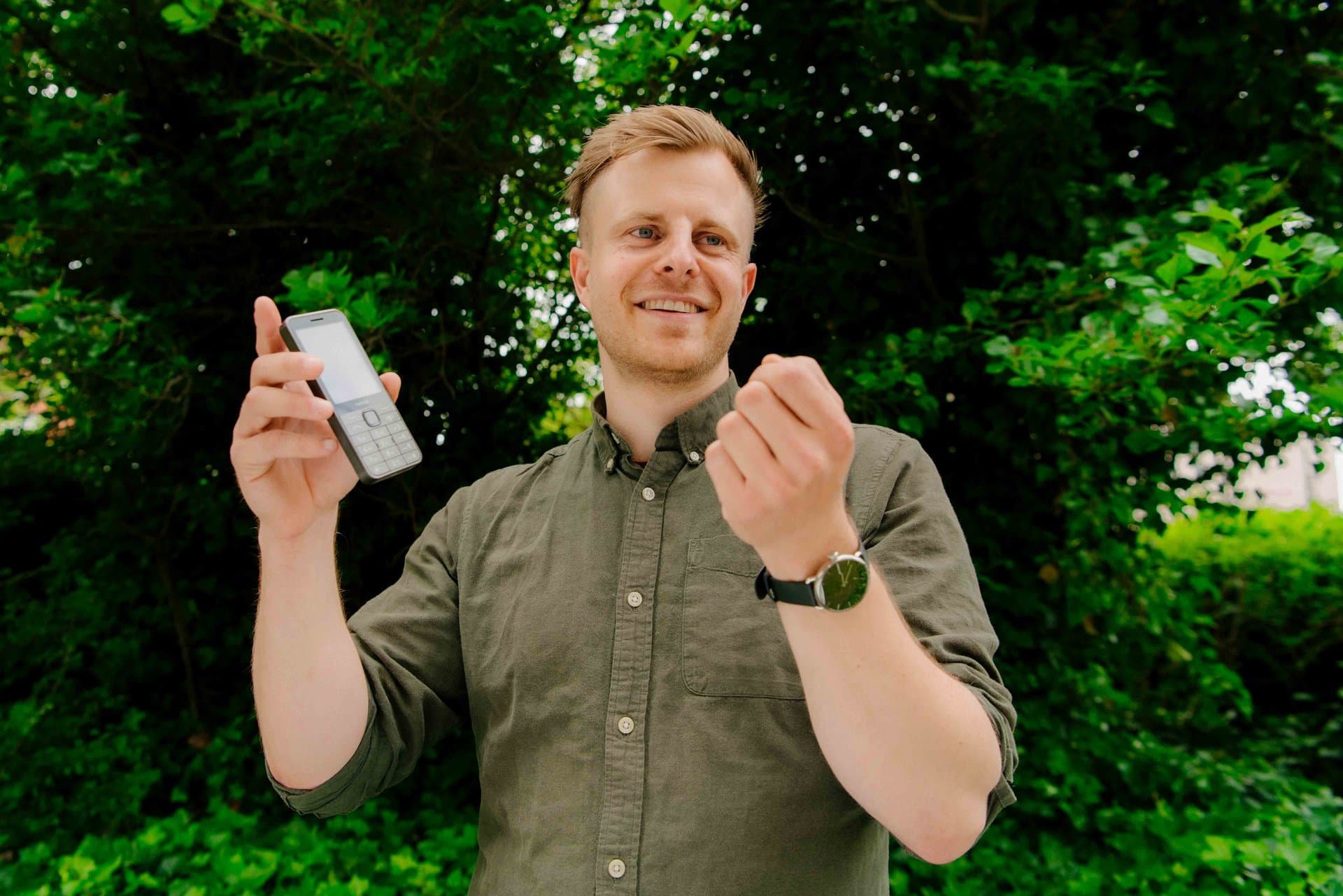 Portrætfoto af Arne Bangsgaard Mathiasen, founder af Dumbphone