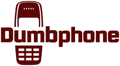 Dumbphone logo — mørkerød