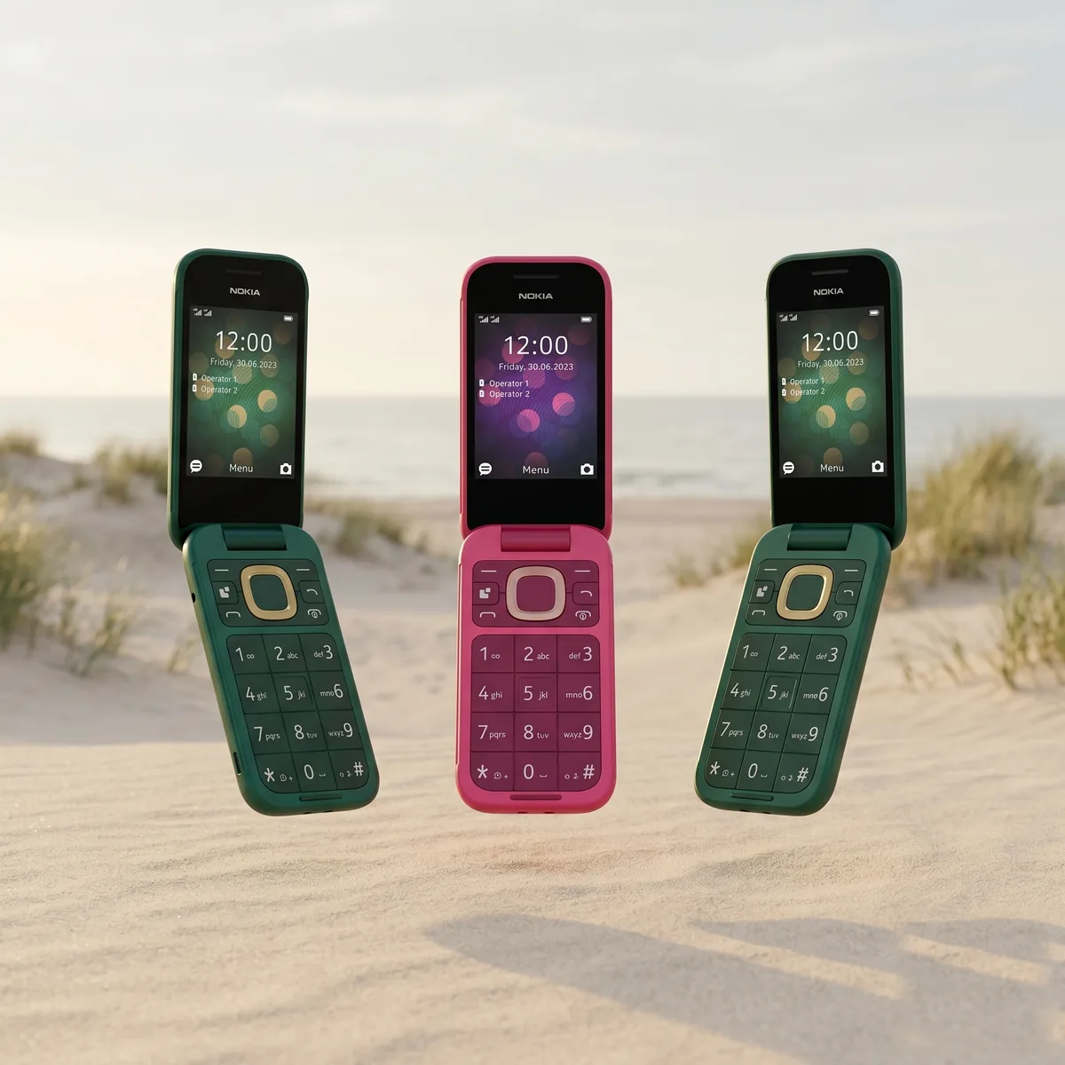 3 stk Nokia 2660 (Pink eller Grøn)
