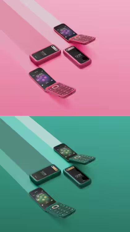 3 stk Nokia 2660 (Pink eller Grøn) (brugte)