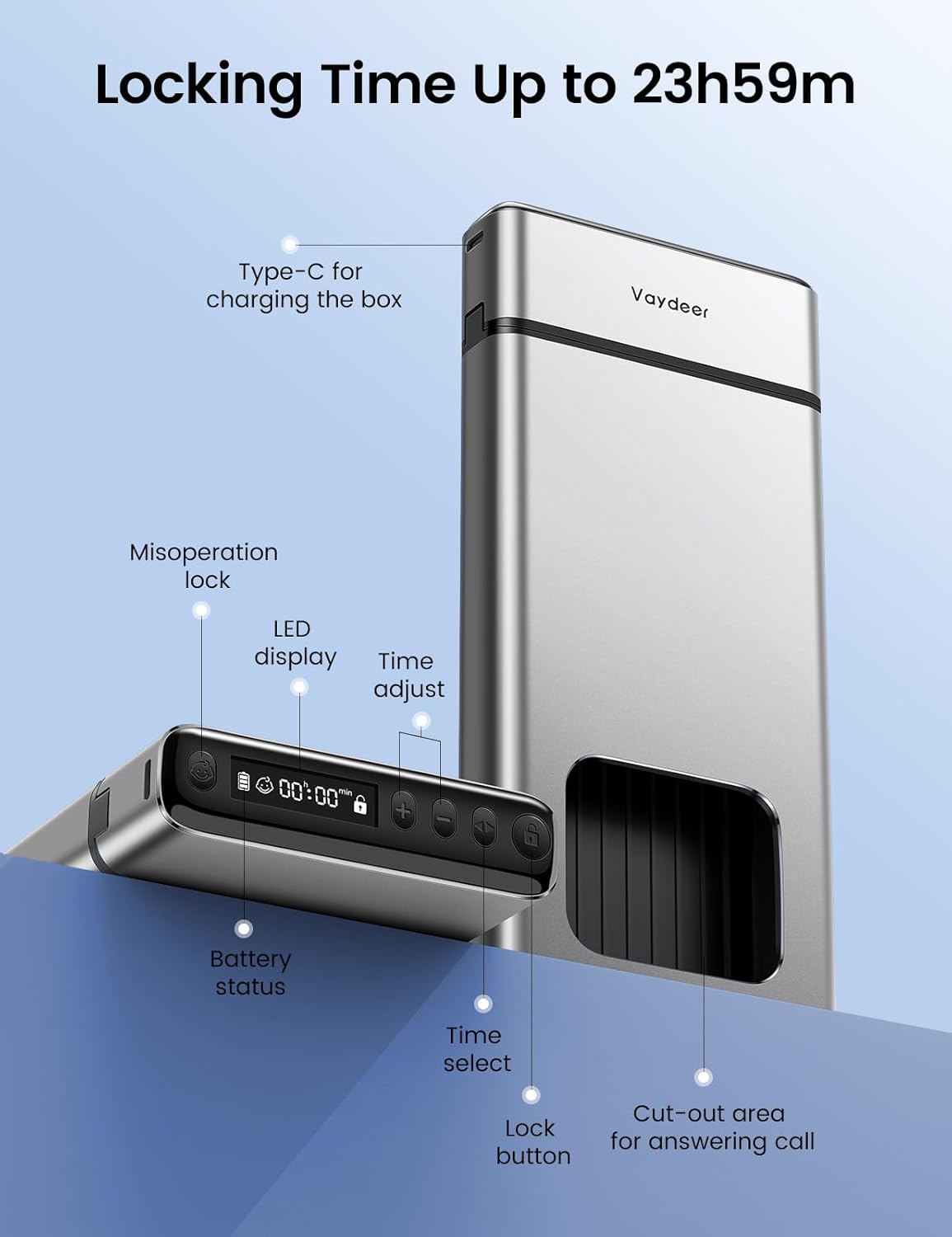Metal tidsindstillet låseboks