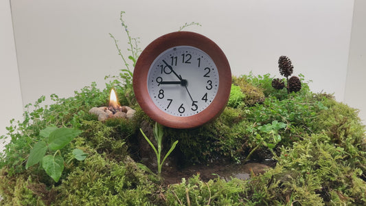 Træ vækkeur med behagelig alarm lyd